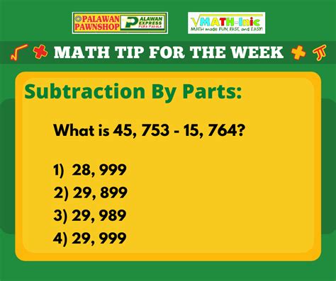 Subtraction Without Borrowing: Subtraction by Parts. .